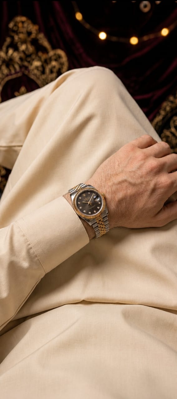 Authority bundle  Crown cotton suit + watch