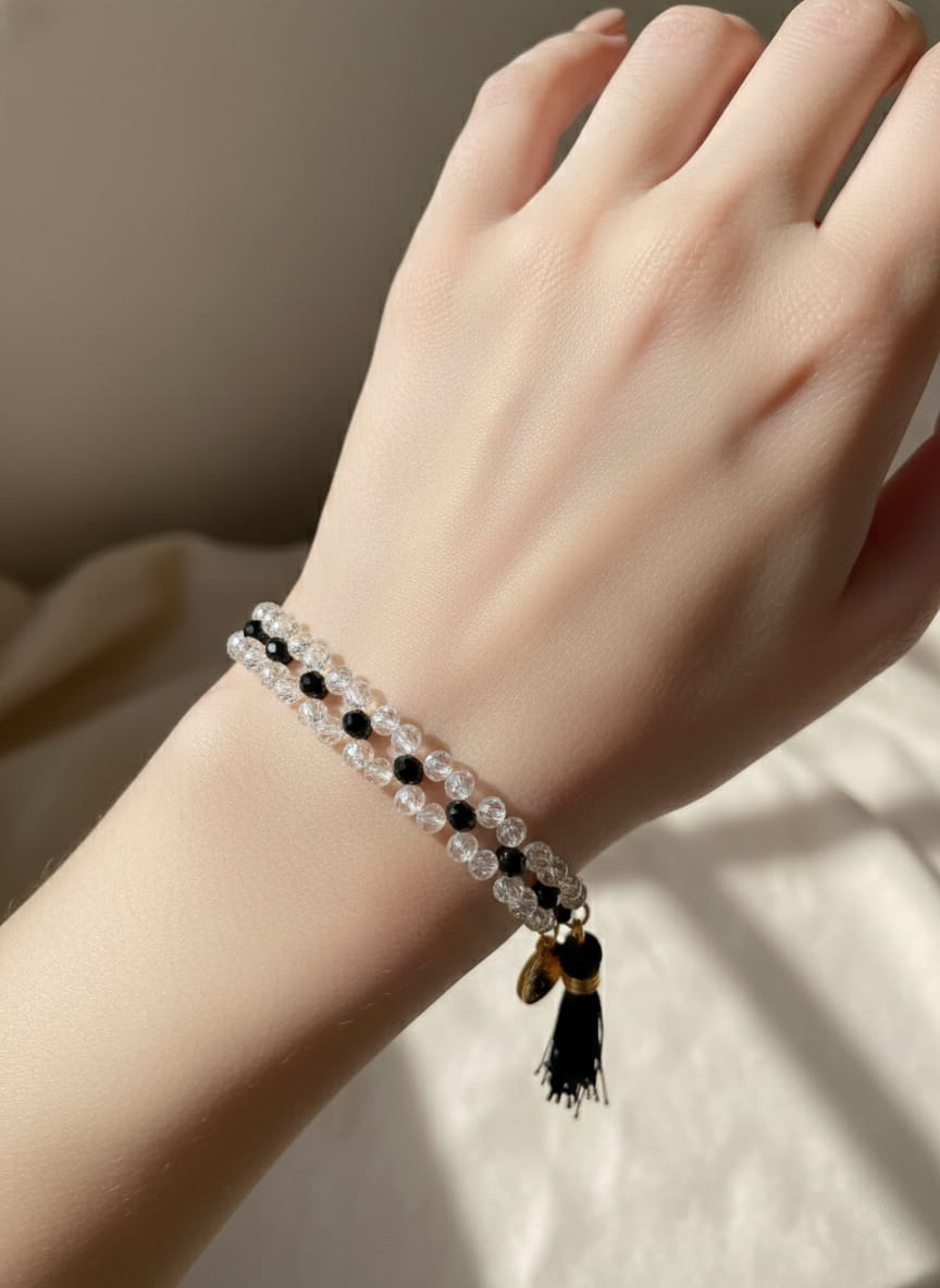 Crystal Pearl stone hand Made Floral Bracelet