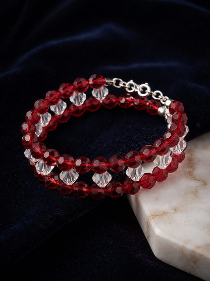 Crystal Pearl stone hand Made Floral Bracelet
