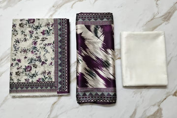 Premium Lawn Duo Bundle: Pearl Lawn 3Pcs Suit With Bracelet Gift