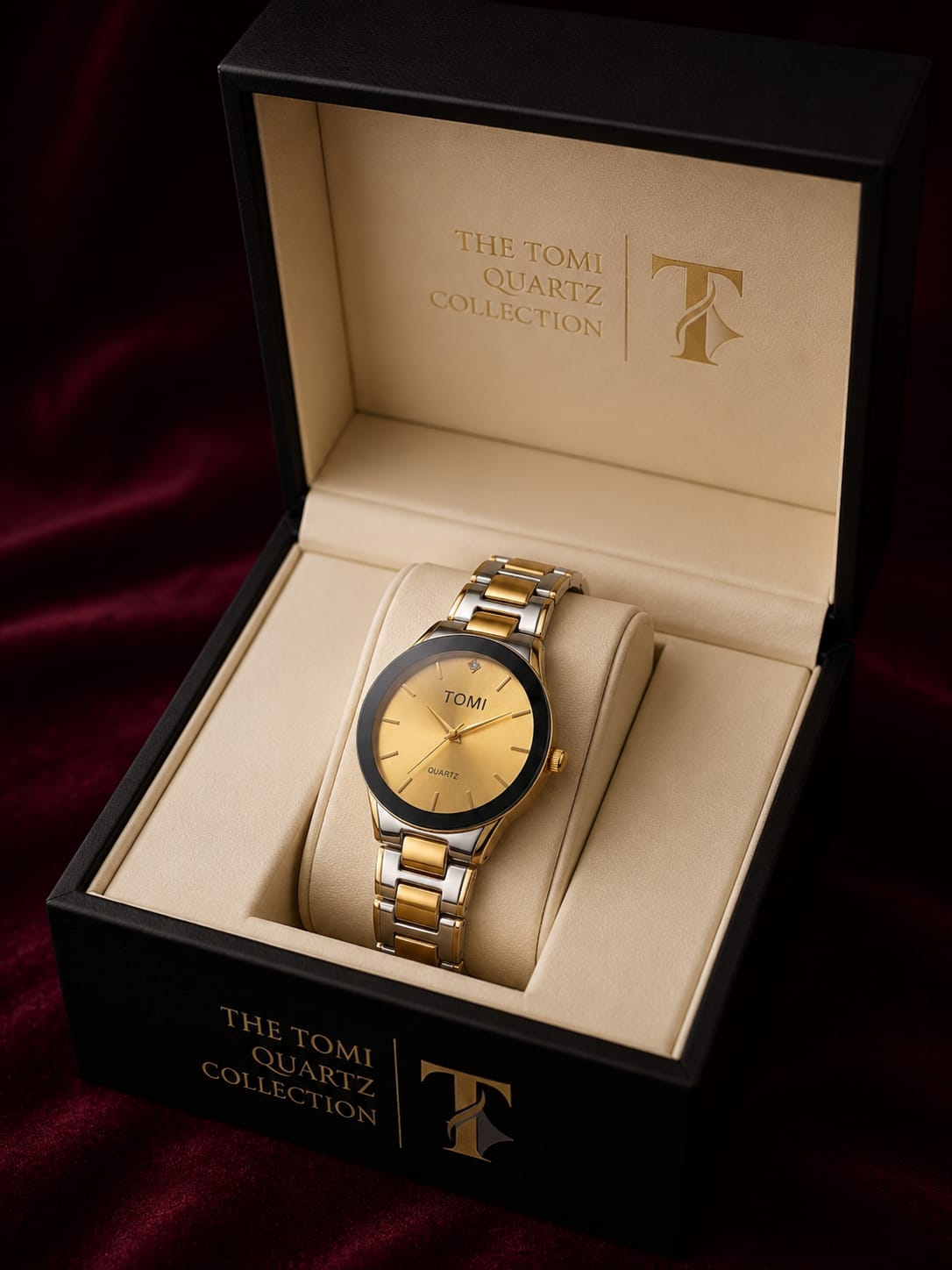 T-309 TOMI Luxury Stainless Steel Analog Quartz Watch