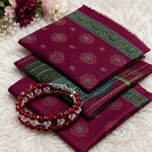 Premium Lawn Duo Bundle: Pearl Lawn 3PCS Suit With Bracelet Gift