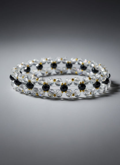 Crystal Pearl stone hand Made Floral Bracelet