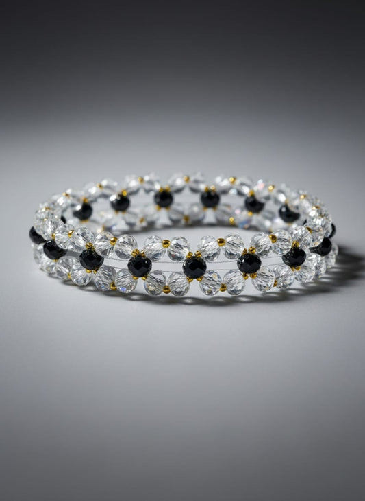 Crystal Pearl stone hand Made Floral Bracelet